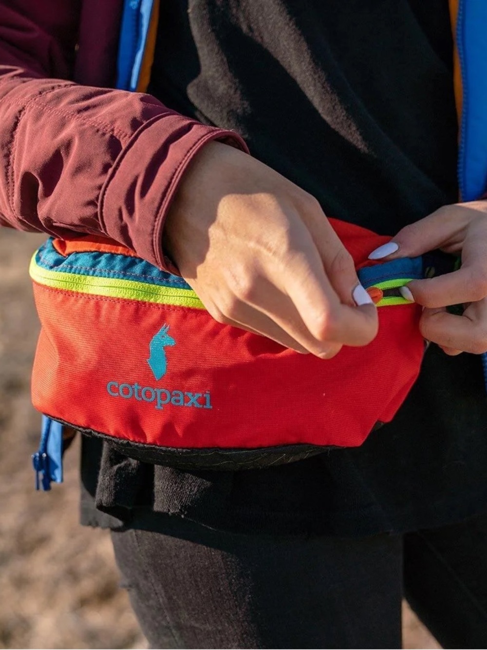 Cotopaxi Bataan 3L Fanny Pack featuring a "Lendio" brand customization
